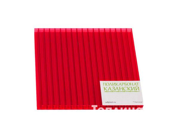 Поликарбонатный лист сотовый 8 мм Rational красный 2,1х6м